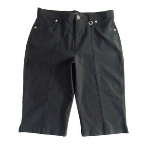 Simon Chang Black High Waist Stretchy Bermuda Shorts 10​​​​​​